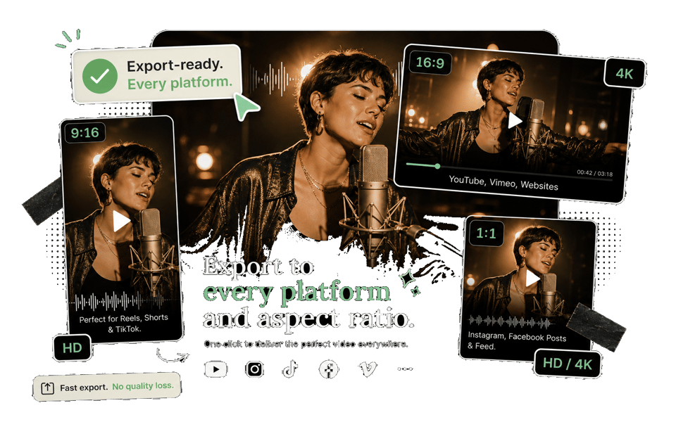 Music video export aspect ratio collage